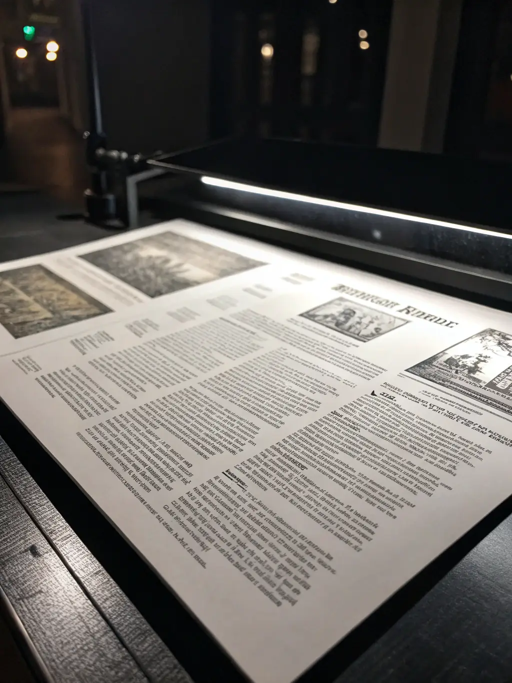 A crisp, clear document coming out of a Modern Print Vision printer, emphasizing the quality of the prints.